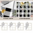 thumbnail image 5 of Spring Easter Flowers Swag Curtains for Kitchen/Bedroom/Living Room, Farmhouse Floral Black Buffalo Plaid Scalloped Curtains 63 Inch Long, Window Swag Topper Curtains Valances 2 Panels Set 36"x63", 5 of 8
