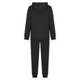 thumbnail image 6 of Itsame Tops and Pants Activewear Set Womens Sweatsuits 2pcs Sets Long Sleeved Solid Color Round Neck Casual Set Black Size L, 6 of 7