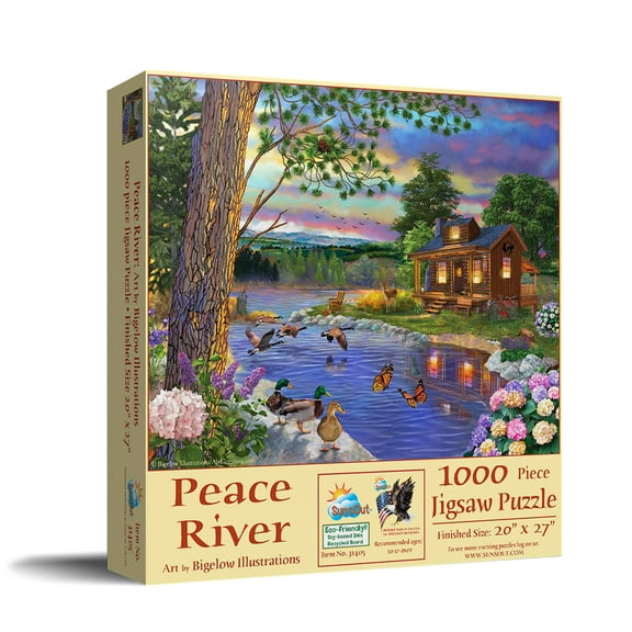 SUNSOUT INC - Peace River - 1000 pc Jigsaw Puzzle by Artist: Bigelow Illustrations - Finished Size 20" x 27" - MPN# 31405