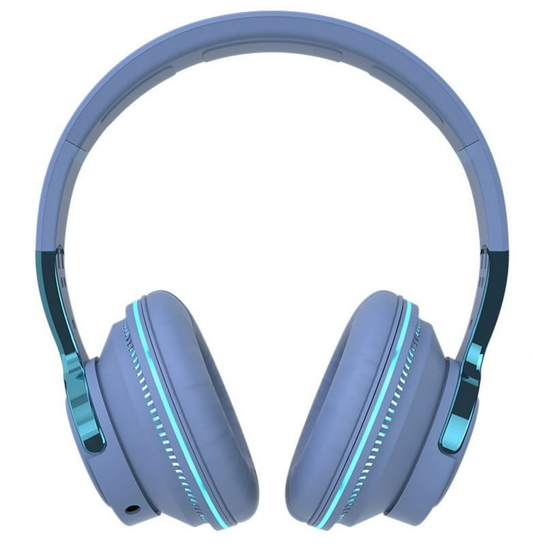 Seneo Wireless Bluetooth 5.1 Headphones Over Ear Colorful LED Lights Headsets Stereo Super Bass Foldable Earphones with Noise Cancelling Walmart