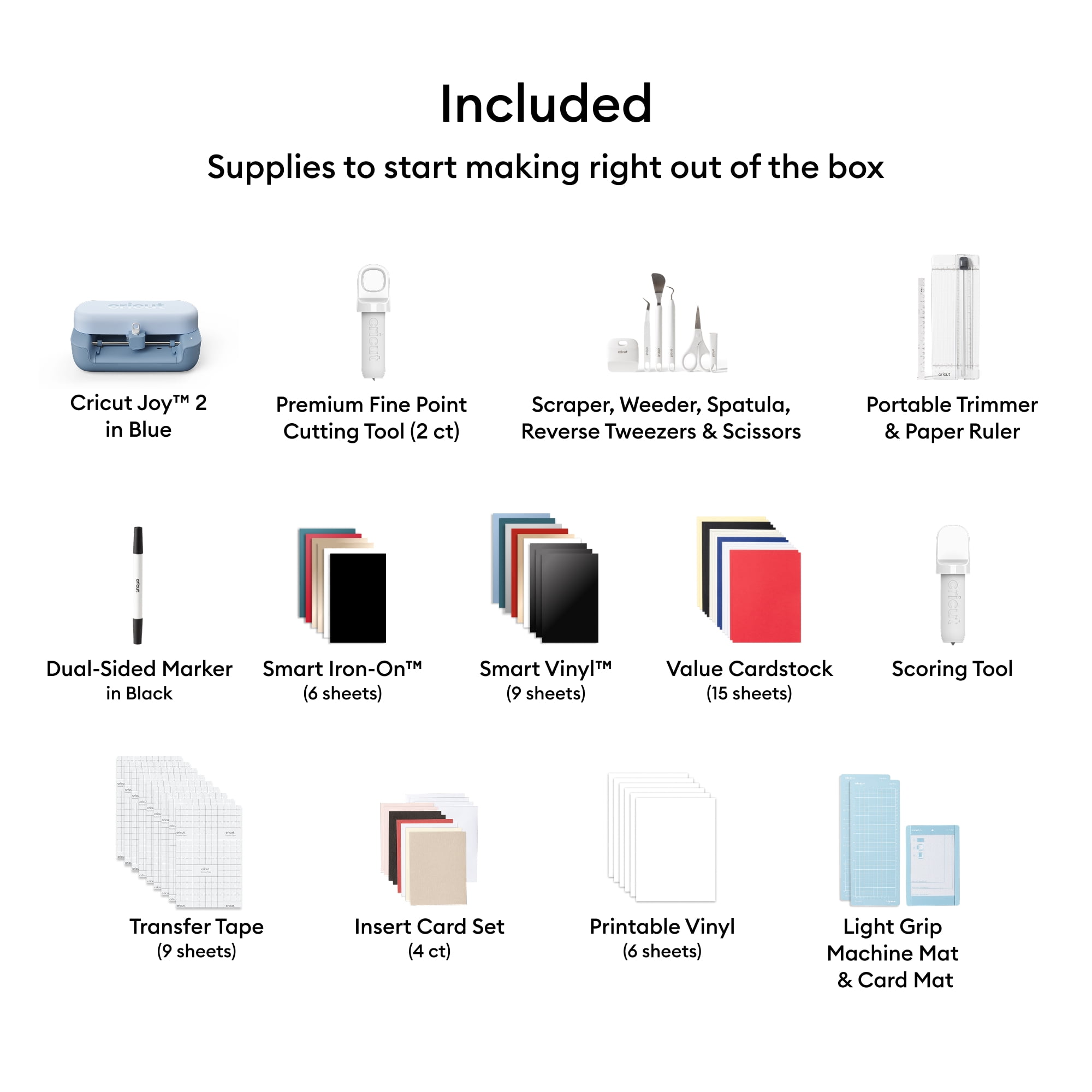 Cricut Joy™ 2 + Smart Die-cutting Machine Deluxe Bundle, Blue