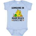 thumbnail image 3 of Inktastic Someone in Miami Beach Loves Me Boys or Girls Baby Bodysuit, 3 of 5