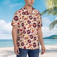 thumbnail image 3 of Balery rock music Skull record Camisas hawaianas de manga corta para hombre, camisas playeras de corte holgado, camisas de vacaciones con botones,3X-Large, 3 of 7