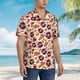 thumbnail image 3 of Balery rock music Skull record Camisas hawaianas de manga corta para hombre, camisas playeras de corte holgado, camisas de vacaciones con botones,Medium, 3 of 7