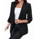 thumbnail image 1 of Blazer de Larga para Mujer, Informal, de Negocios, con Abertura Frontal, para Trabajo y Oficina. Negro XL, 1 of 6