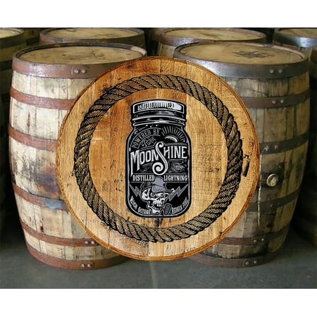 Whiskey Barrel Head Moonshine Southern Redneck Bar Sign Home Decor