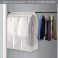thumbnail image 3 of 50'' Garment Bags for Hanging Clothes, Large Translucent Frosted Garment Rack Cover Bags Clothing Storage Bag with Zipper for Hanging Shirts, Coats, Dresses, Suits, Seal Closets to Protect Clothing, 3 of 6