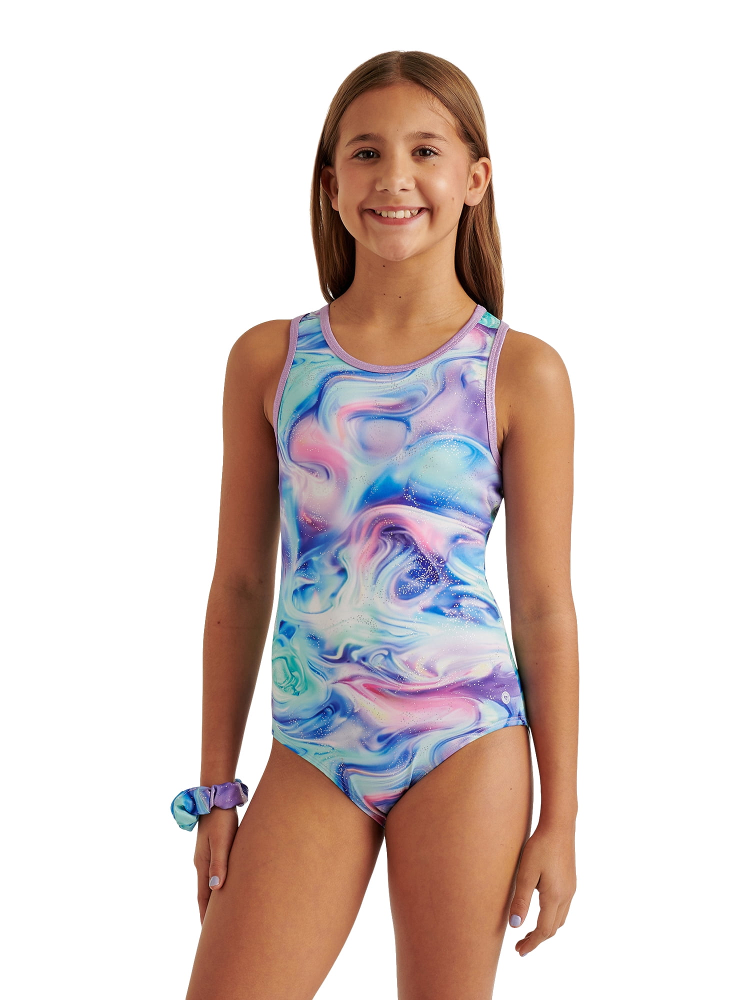 Justice Girls' Swirl Print Leotard, Sizes XS-XL