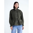 thumbnail image 6 of Free Assembly Women's and Women's Plus Cinched Utility Jacket with Hood, Sizes XS-4X, 6 of 8