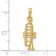 thumbnail image 2 of 14k Yellow Gold Trumpet Necklace Charm Pendant Musical Instrument, 2 of 6