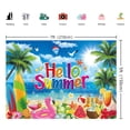 thumbnail image 6 of 7x5FT Hello Summer Backdrop Summer Beach Party Photography Background Tropical Beach Hawaii Party Decorations Photo Props Vinyl, 6 of 6