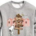 thumbnail image 3 of Peanuts - Summer Edition - Snoopy Looking for a Destination on Sign - Toddler & Youth Crewneck Fleece Sweatshirt, 3 of 5