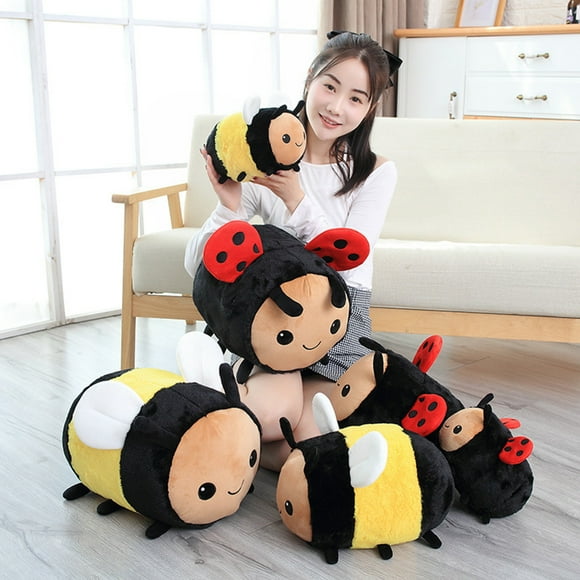 Lubelski Insect Plush Toy Soft PP Cotton Fully Filled Doll Plushie Sleep Pillow Companion Soothing Toy Stuffed Animal Plush Bee Ladybugs Doll Pillow Children Toy Gift