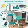 thumbnail image 5 of Giantex Kids Desk Chair, Adjustable Swivel Chair for Children, Armless Mesh Task Student Study Chair w/Lumbar Support & Adjustable Height, Rolling Computer Chair, Turquoise, 5 of 8