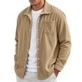 thumbnail image 2 of MXALUOB Men's Corduroy Jackets Button Front Textured Shirt Jacket with Chest Pocket Turn Down Collar Long Sleeve Casual Overshirt, 2 of 6