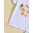 thumbnail image 5 of Inevnen Toddler Baby Girl 2nd 3rd 4th Birthday Outfit Two Groovy T-Shirt Tops Floral Flare Pants Summer Clothes Set, 5 of 8