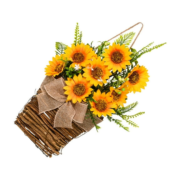 Front Door Window Sunflower Wreath Outdoor Indoor Flower Wreath Garland Decor