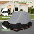 thumbnail image 6 of Zenicham 2/4 Passenger Golf Cart Cover Waterproof, 600D Heavy Duty Golf Cart Cover with Waterproof Strips Universal Fits for EZGO, Club Car, Yamaha Golf Cart(112"L×48"W×66"H, Gray/Black), 6 of 6