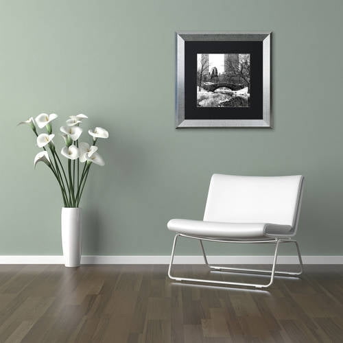 Trademark Fine Art "Gapstow Bridge Central Park" Canvas Art by Philippe Hugonnard, Black Matte, Silver Frame