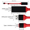 thumbnail image 2 of Cable adaptador de datos USB3.0 tipo C a HD de 2 m, convertidor de cable de transferencia de imágenes de video HD 4K, rojo kenally EL5615-02B, 2 of 2
