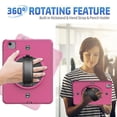 thumbnail image 3 of Funda de TPU + PC a prueba de golpes para tableta con soporte, ranura para bolígrafo y correa para el hombro para iPad Air 2022/2020 de 10.9" (rosa y rojo), 3 of 5