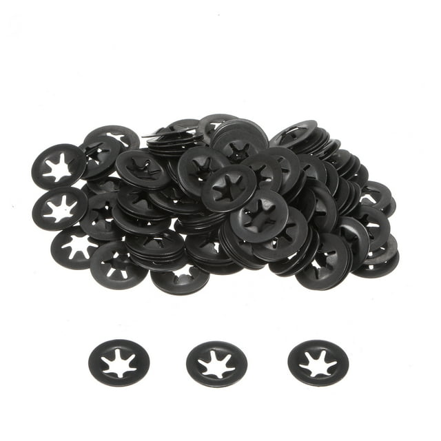 Unique Bargains 120 Pack Internal Tooth Star Lock Washers M4 Quick Speed Locking Washers, 65Mn Steel Starlock Push Nuts
