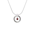 thumbnail image 2 of Delight Jewelry January - Maroon Crystal Bicone Gymnastics Ring Charm Necklace, 18", 2 of 4