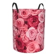 thumbnail image 2 of XMXT Collapsible Laundry Basket, Pink Series Rose Print Polyester Waterproof Laundry Hamper, 62L, 2 of 8