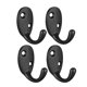thumbnail image 1 of Ganchos de abrigo duraderos Uxcell montados en la pared, ganchos retro, gancho negro para abrigo, toalla, llave, tapa, taza, sombrero 38x25x42mm 4pcs, 1 of 5