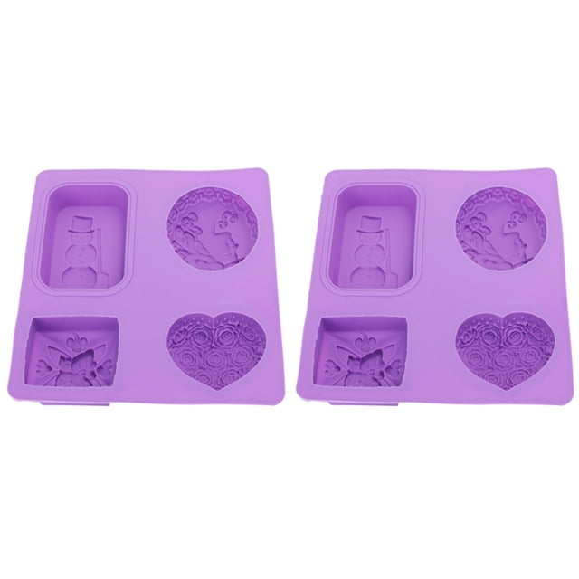 2 moldes de silicona para jabón de 4 rejillas, hechos a mano, para hornear cupcakes, resistentes al calor.