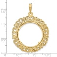 thumbnail image 4 of 14k Yellow Gold Victorian Filigree Prong Setting Coin Bezel Pendant Mounting - Fits 21.6mm, 4 of 4