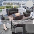 thumbnail image 3 of Kullavik 8-Piece Outdoor Patio Furniture Set with 55,000 BTU Fire Pit Table, PE Wicker Rattan Sectional Sofa & Coffee Table, All-Weather Waterproof Furniture for Backyard,Grey, 3 of 9