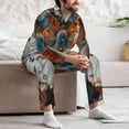 thumbnail image 7 of Kdxio Butterfly and Bloom Beauty Men’s Pajama Set Pajamas For Men 2 Piece PJ Set with Men Pajama Pants and Long Sleeve T-Shirt Lounge Set-Large, 7 of 7