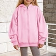 thumbnail image 2 of Girls Boys Fleece Hoodie Jacket Zip up Oversized Comfy Warm Tops Kids School Athletic Outdoor Outfits Solid Color Sweatshirt, 2 of 4