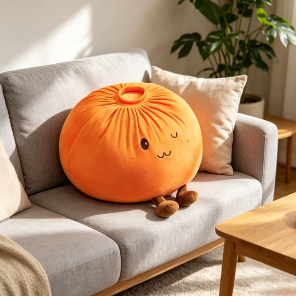 ShaoXinWan Cute Bun Shaped Decorative Throw Pillow, Macaron Color Soft Plush Elastic Cushion, Deformation Resistant Pillow for Sofa Nap Lumbar Support Office Car Home Decoration