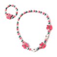 thumbnail image 1 of Kids Mixed Color Wool Beads Necklace Bracelet Set Princess Jewelry Gift, 1 of 5