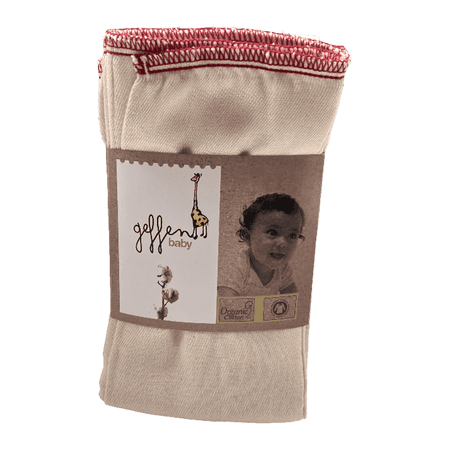 Geffen Baby Organic Cotton Prefolds 14x17 – 6 Pack, Reusable Cloth Diaper Inserts & Burp Cloths, Aurora Red