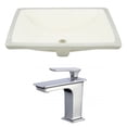 thumbnail image 1 of 18.25-in. W CUPC Rectangle Bathroom Undermount Sink Set In Biscuit - Chrome Hardware AI-22911, 1 of 8