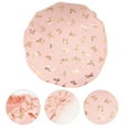 thumbnail image 3 of Unique Bargains 1pc Women Double Layer Shower Cap for Bathroom Vacation Travel Polyester Cotton PEVA PInk, 3 of 3