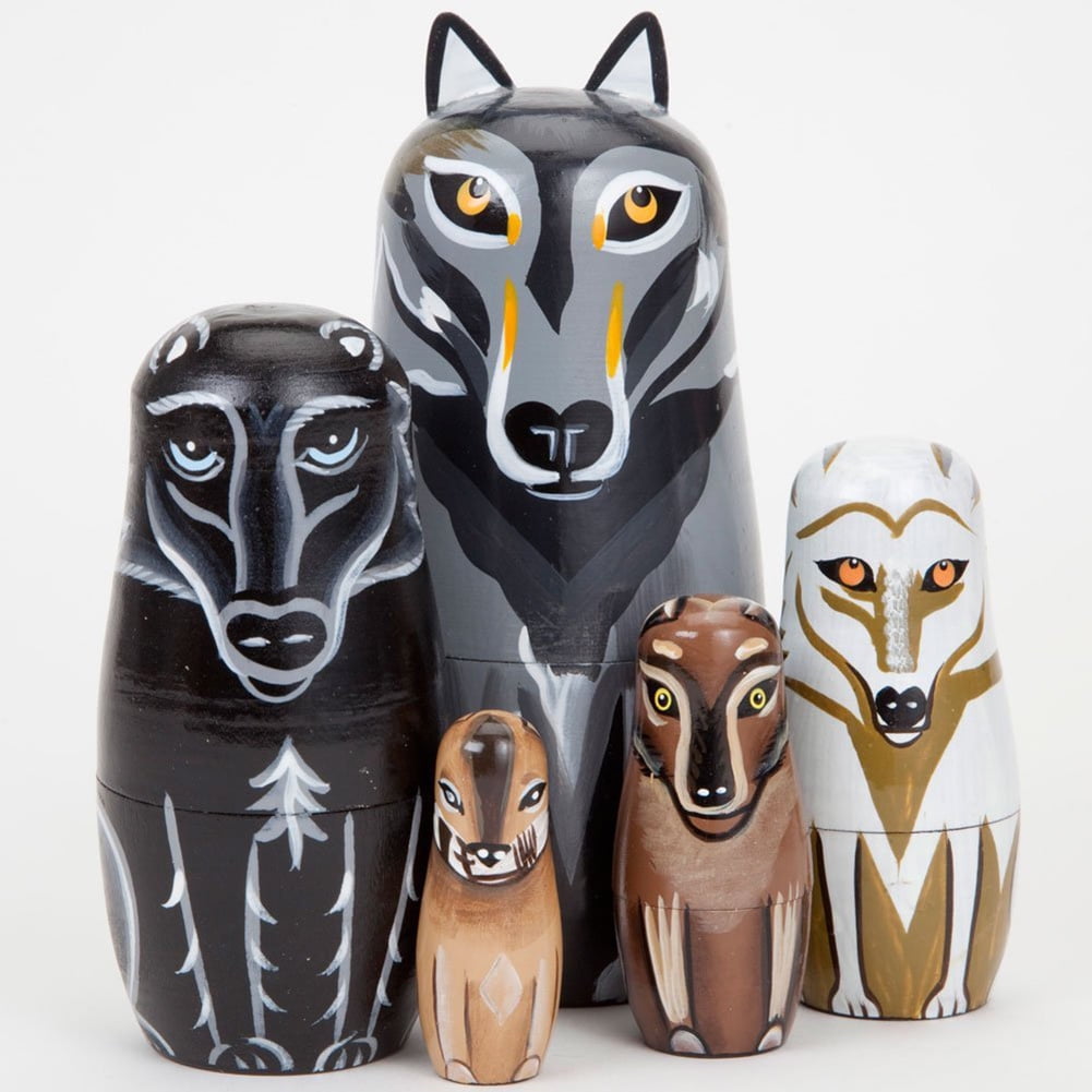5pcs Hand Painted Russian Nesting Doll of The Lion King 4.5 inches tall 