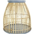 thumbnail image 6 of DecMode Brown Bamboo Handmade Woven Open Framed Caged Style Candle Lantern with Blue Metal Accents and Handle, 6 of 11