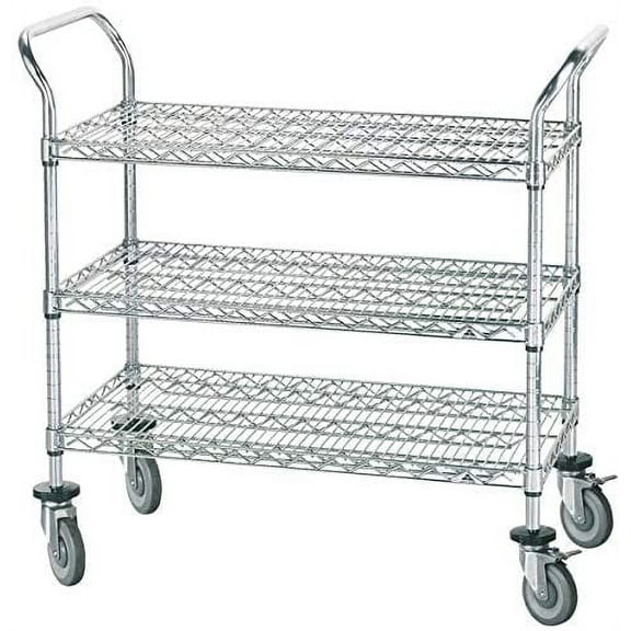Utility Cart - 3 Shelves Collapsible Utility Carts with Wheels 800 lbs Capacity 24”×47”
