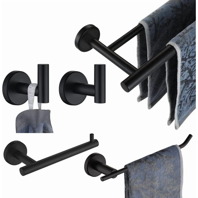 Double Towel Bar Matte Stainless Steel Bath Towel Rack for Bathroom Towel Holder Wall Mount Total Length TBLPB