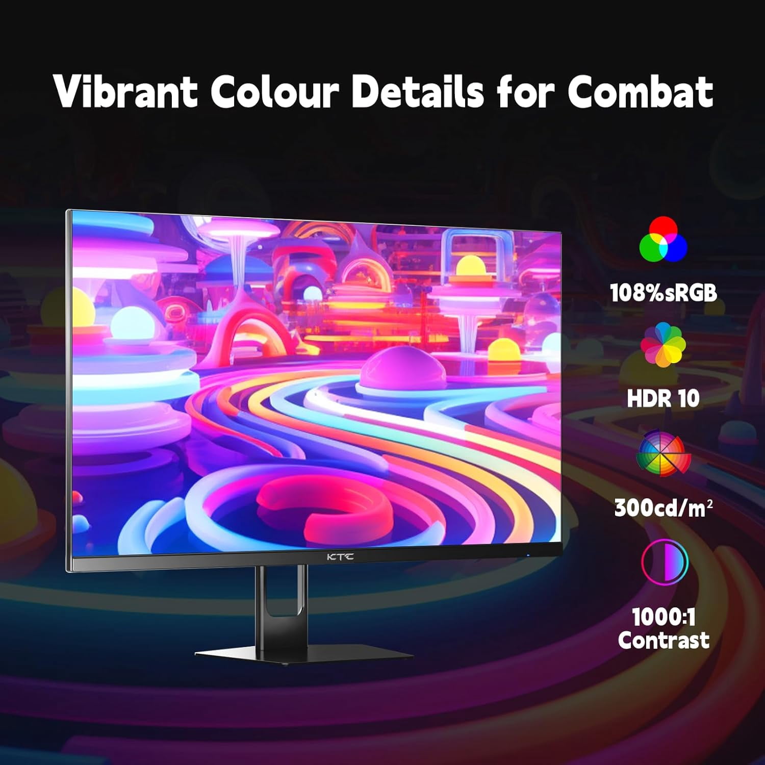 KTC Gaming Monitor 27 Inch 180Hz 1ms | Fast IPS Screen 1080P Monitor | 2 x HDMI 2.0 & 1 x DisplayPort 1.4 | Support FreeSync and Wall Mount | 108% sRGB with HDR10