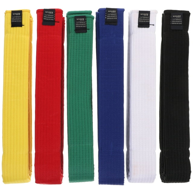 Cinturones de karate de 6 piezas Cinturones de artes marciales profesionales de algodón de algodón de algodón