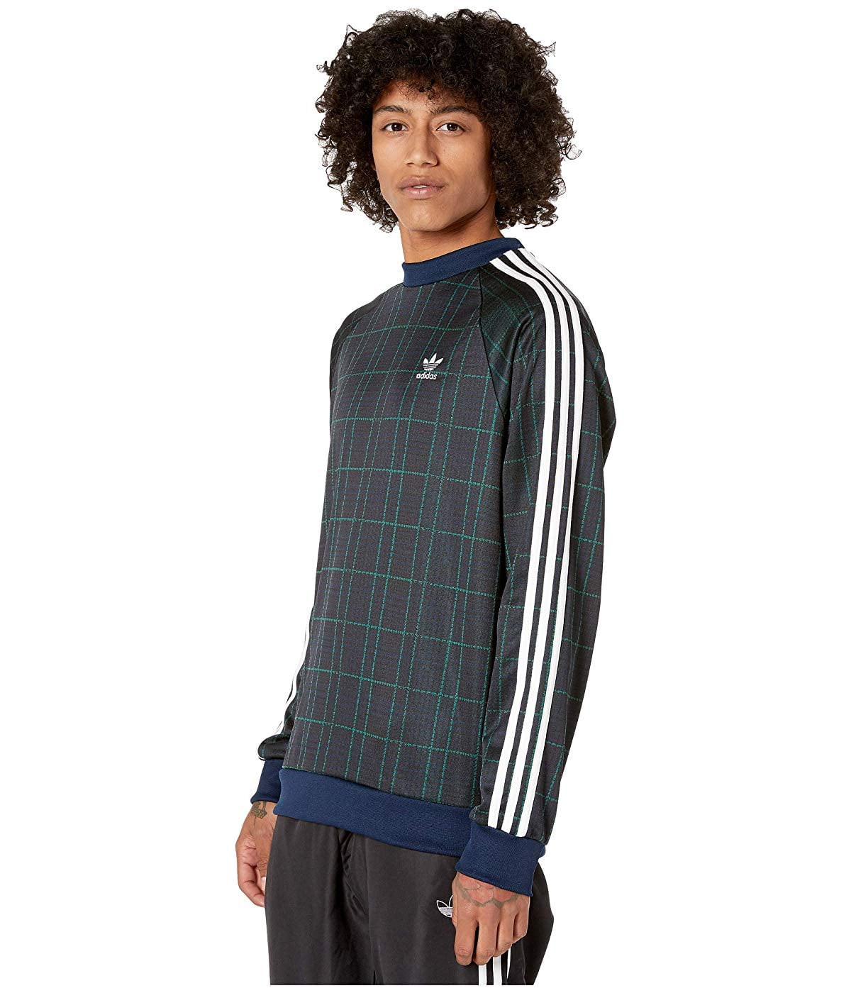 adidas tartan crewneck sweatshirt