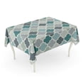 thumbnail image 1 of LADDKE Blue Ancient Ogee Oriental Traditional Pattern Mosaic Tracery Window Moroccan Crosses A Tablecloth Table Desk Cover Home Party Decor 60x104 inch, 1 of 1