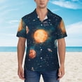 thumbnail image 2 of Sikiie Solar System And Planets Print Men's Hawaiian Shirt, Summer Beach Button Pocket Short Sleeve T-Shirt,XX-Large, 2 of 7