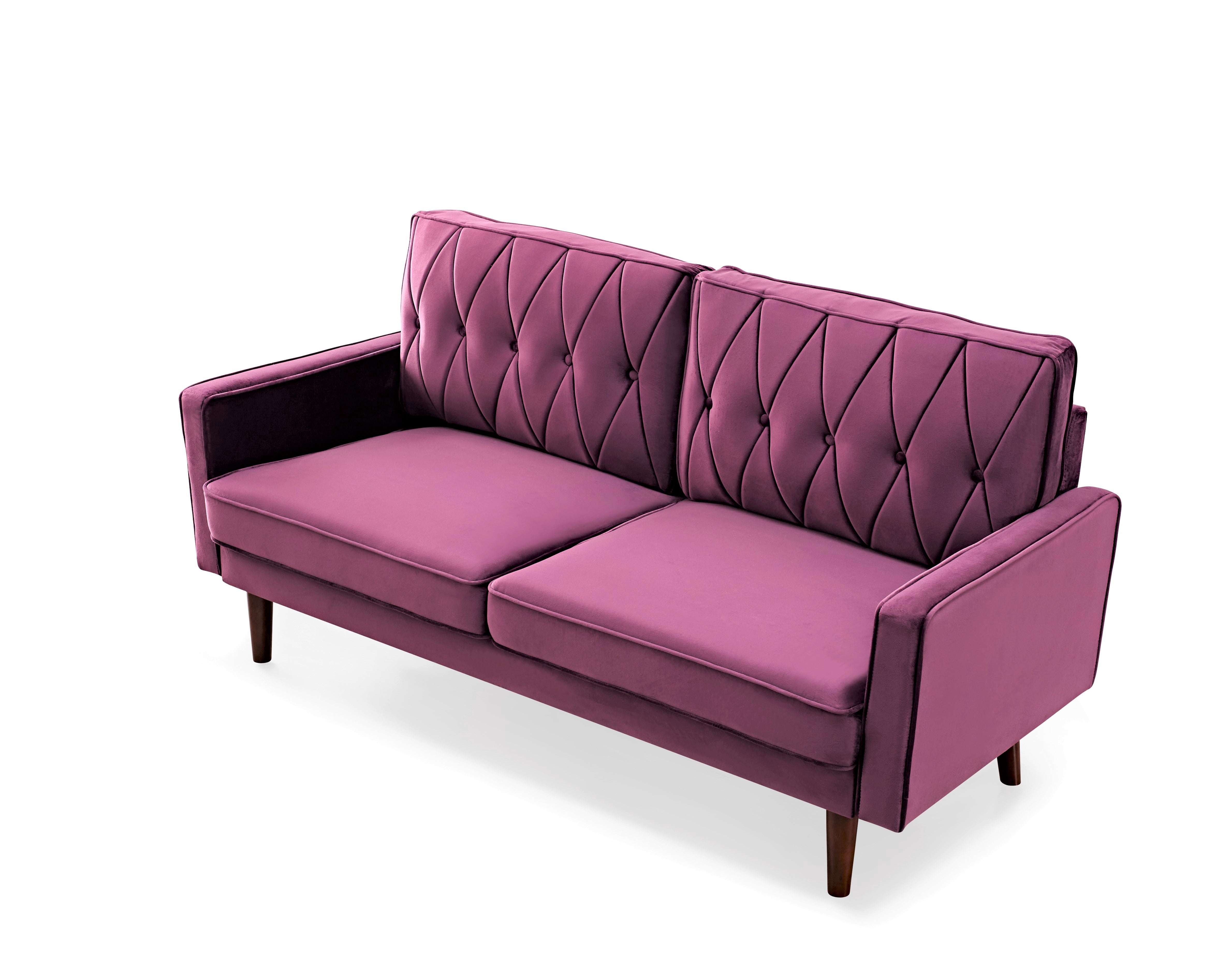 US PRIDE FURNITURE Tufted Cushion Back 69.3 Wide Sofa-Eggplant