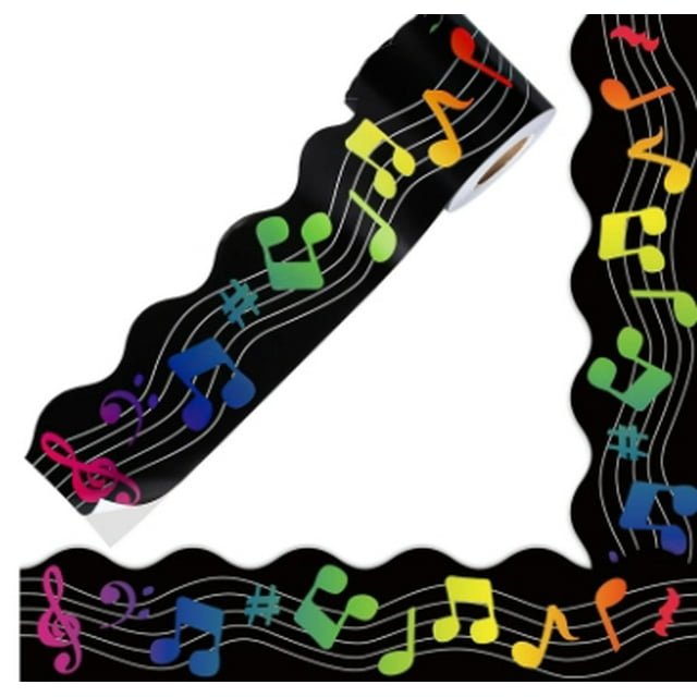 Miangastore 1 Roll Border for Bulletin Board Music Decal Stickers Copper Sticker for Classroom Use School Supplies